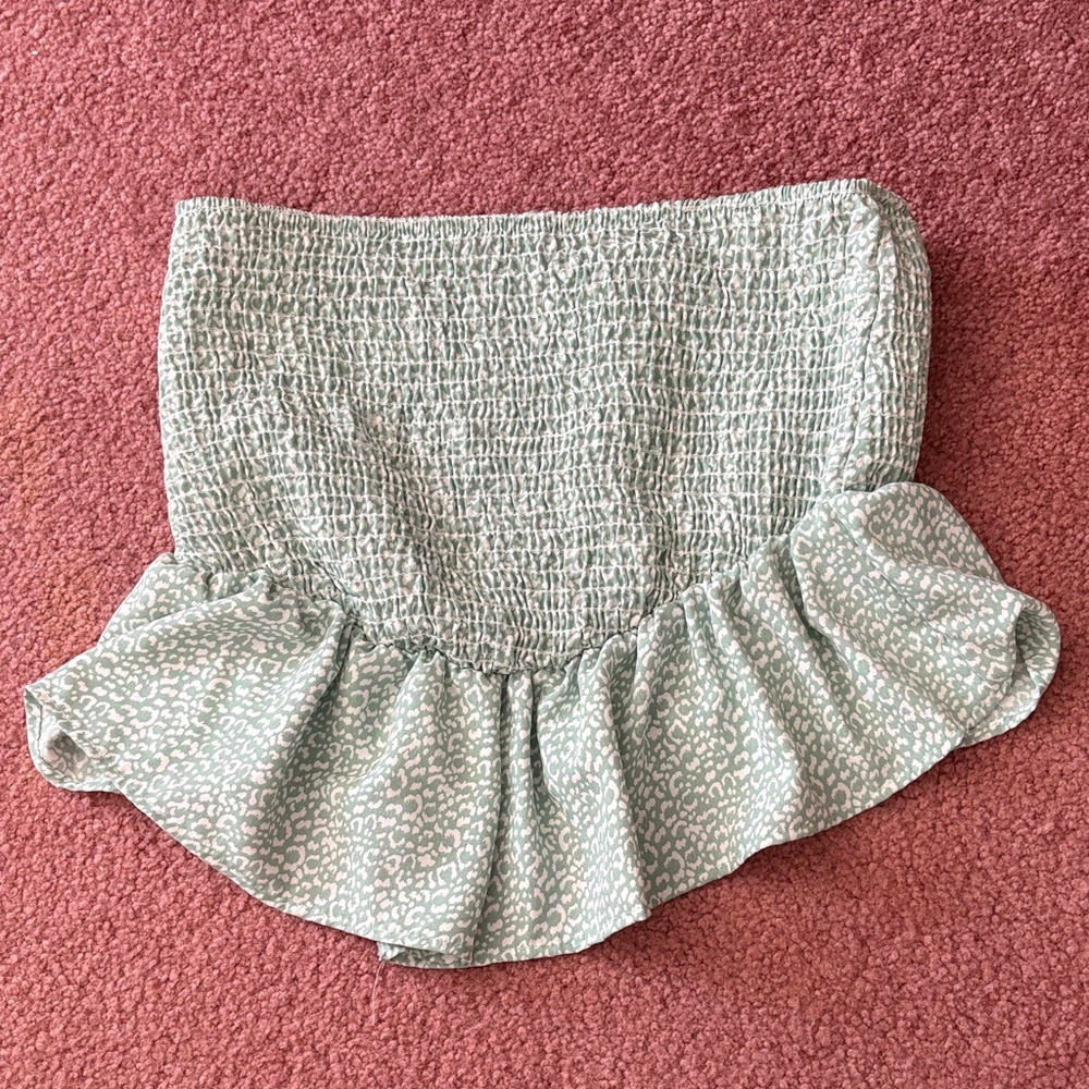 Turquoise Strapless Top Size Large